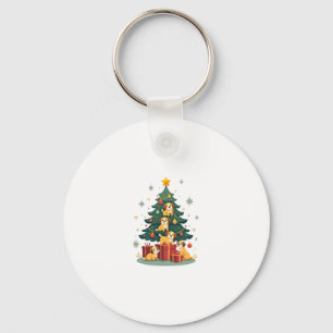 Christmas Dog Tree T-Shirt Cute Funny Puppy Dogs X Keychain