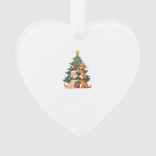 Christmas Dog Tree T-Shirt Cute Funny Puppy Dogs X Ornament
