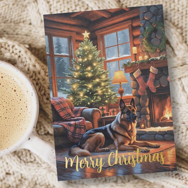 Christmas Dog Vintage Holiday Foil Greeting Card (Creator Uploaded)