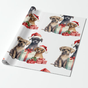 Christmas Dog with Gifts  Wrapping Paper