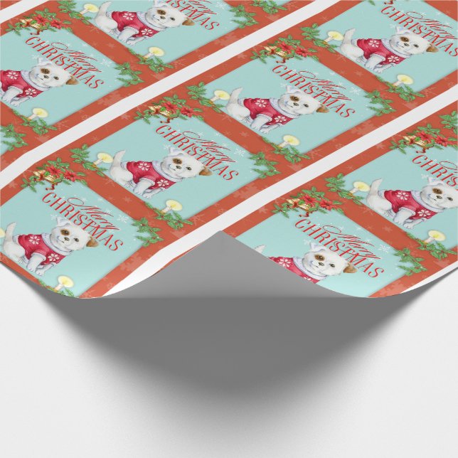Christmas Dog Wrapping Paper (Corner)
