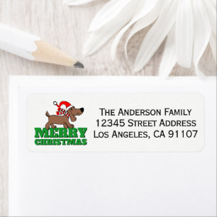 Christmas Doggie Retourner l'adresse Étiquettes