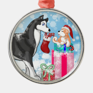 Christmas Doggies! Metal Ornament