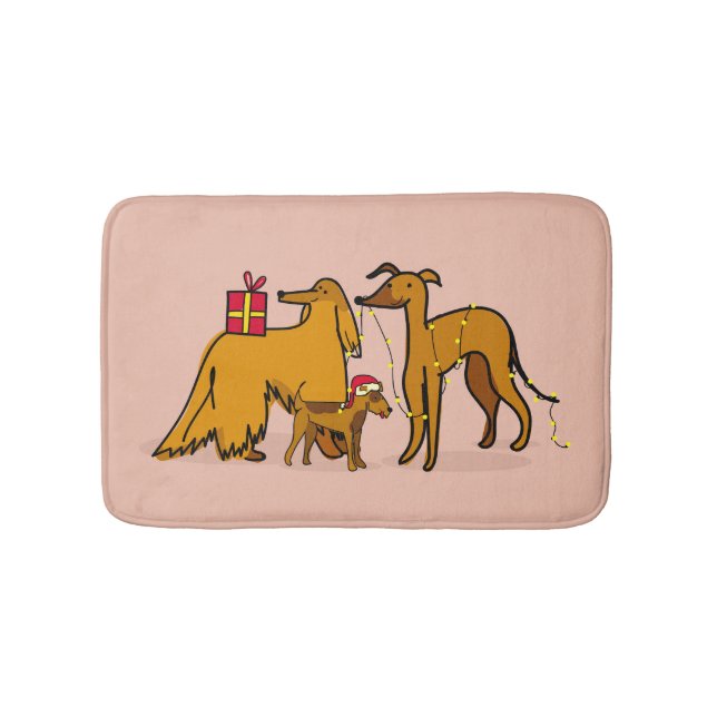 Christmas dogs bath mat (Front)