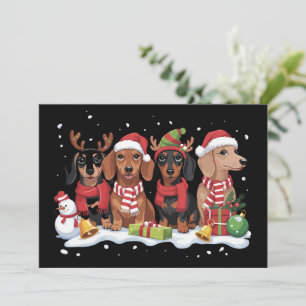 Christmas Dogs Dachshund Lover Dog Mom  Holiday Card