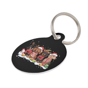 Christmas Dogs Dachshund Lover Dog Mom Pet Tag