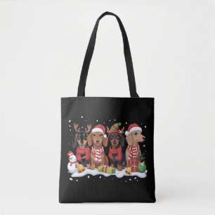 Christmas Dogs Dachshund Lover Dog Mom Tote Bag