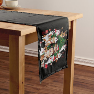 Christmas Dogs Dog Lover Holiday Dog Mom  Short Table Runner