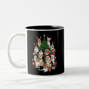 Christmas Dogs Dog Lover Holiday Dog Mom  Two-Tone Coffee Mug