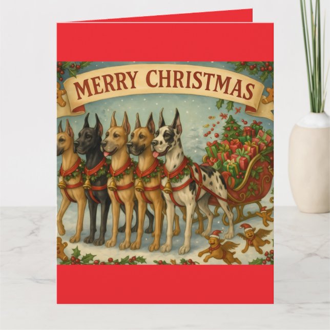 "Christmas Dogs" Folded Greeting Card (Front)