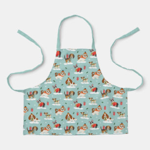 Christmas Dogs in Cozy Scarves Pattern Apron