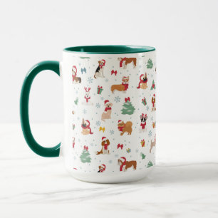 Christmas Dogs in Holiday Accessories Mug