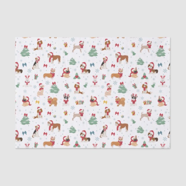 Christmas Dogs in Holiday Accessories Tissue Paper (Front)