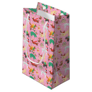 Christmas Dogs in Holiday Outfits Pattern Small Gift Bag