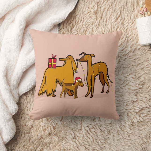 Christmas dogs throw pillow (Blanket)