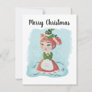 Christmas Doll Customizable Card with Message