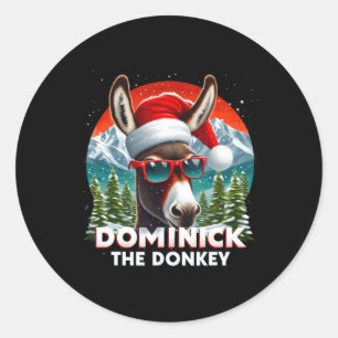 Christmas Dominick The Donkey Christmas Xmas Donke Classic Round Sticker
