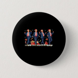 Christmas Donald Trump President 2024 Dancing Funn 2 Inch Round Button