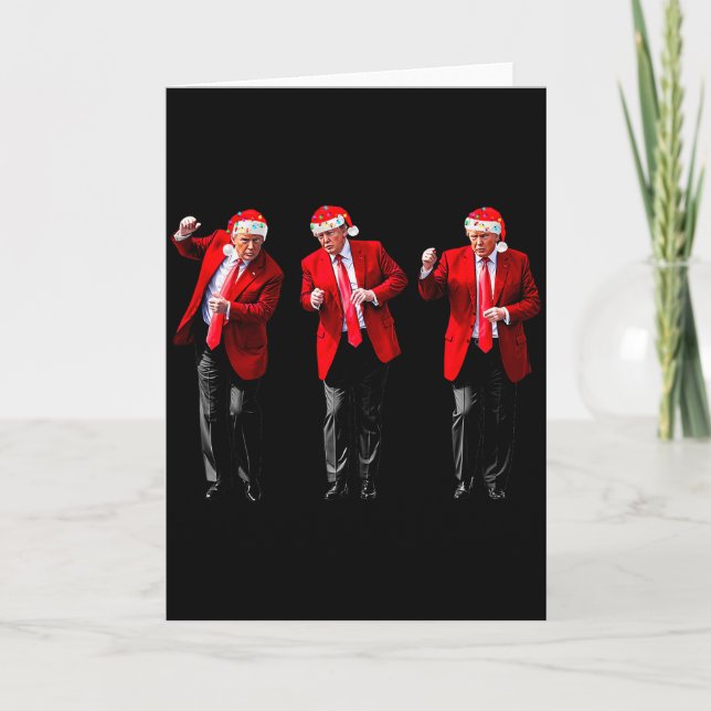 Christmas Donald Trump President 2024 Dancing Funn Card (Front)