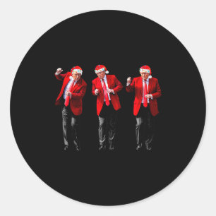 Christmas Donald Trump President 2024 Dancing Funn Classic Round Sticker