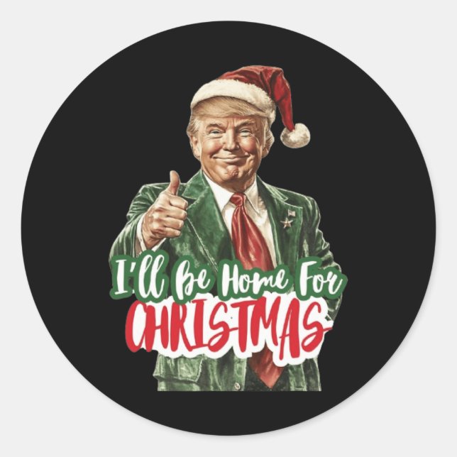 Christmas Donald Trump President 2024 Dancing Funn Classic Round Sticker (Front)