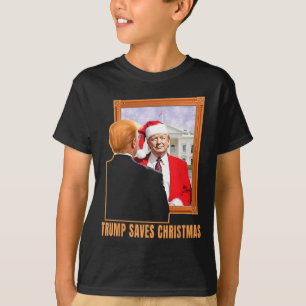 Christmas Donald Trump President 2024 Trump Saves  T-Shirt