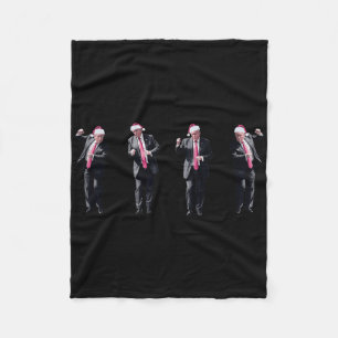 Christmas Donald Trump President Dancing Funny San Fleece Blanket