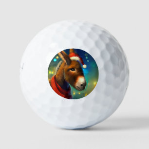 Christmas Donkey (3) Golf Balls