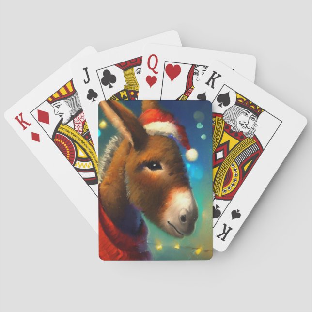 Christmas Donkey (3) Playing Cards (Back)