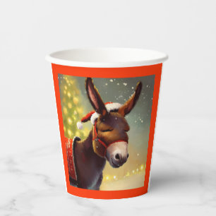 Christmas Donkey 4 Paper Cups