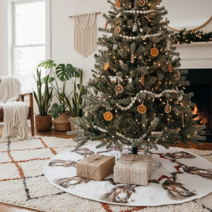 Christmas Donkey, customizable Brushed Polyester Tree Skirt