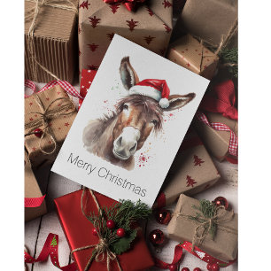 Christmas Donkey, customizable Holiday Card