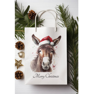 Christmas Donkey, customizable Medium Gift Bag