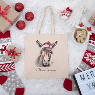 Christmas Donkey, customizable Tote Bag