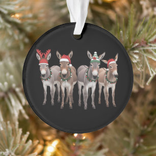 Christmas Donkey Lover Gift Farm Xmas Ornament