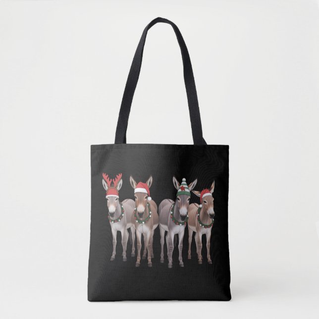 Christmas Donkey Lover Gift Farm Xmas  Tote Bag (Front)