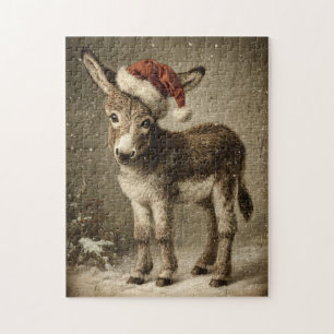 Christmas Donkey Vintage Jigsaw Puzzle