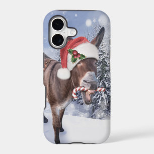 Christmas donkey with funny red hat