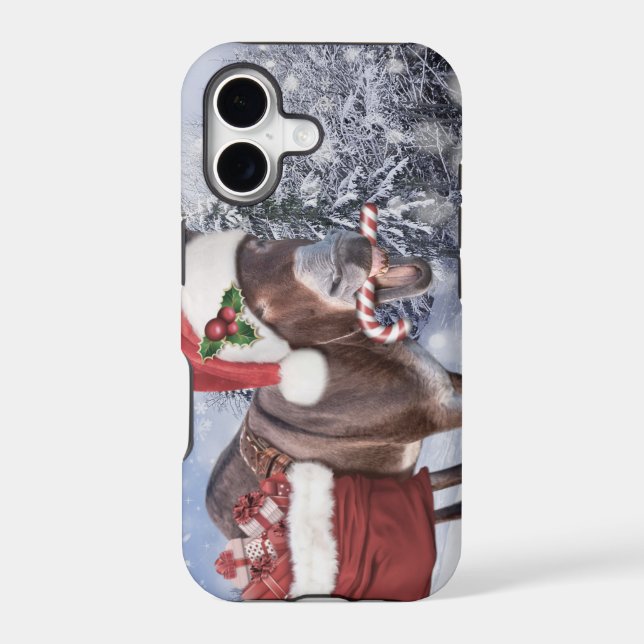 Christmas donkey with funny red hat (Back)