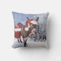 Christmas donkey with funny red hat