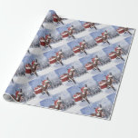 Christmas donkey with funny red hat wrapping paper<br><div class="desc">donkey mule christmas animal, 
smile cheerful beautiful comic, 
red grey furry happy , 
snow xmas winter fun , 
hat santa claus cute , 
brown nature holiday , 
farm funny , 
christmas donkey mule animal, </div>