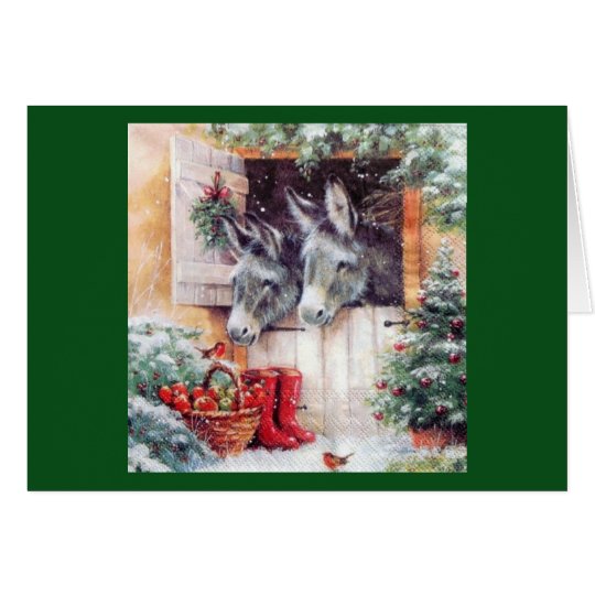 Christmas Donkeys Card