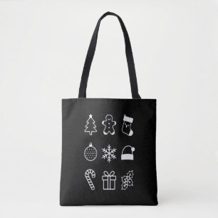 Christmas Doodle Gingerbread Tree Candy Xmas Tote Bag