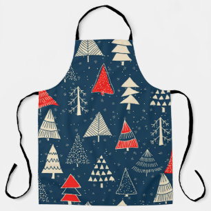 Christmas doodle trees, seamless winter pattern. apron