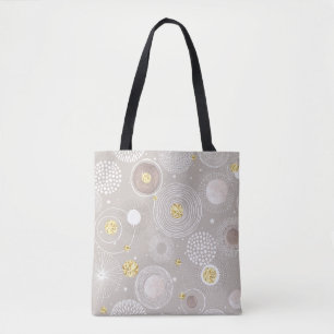 Christmas doodles: golden foil background. tote bag