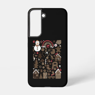 Christmas Doodles Retro Holiday Vintage Trees  Samsung Galaxy Case