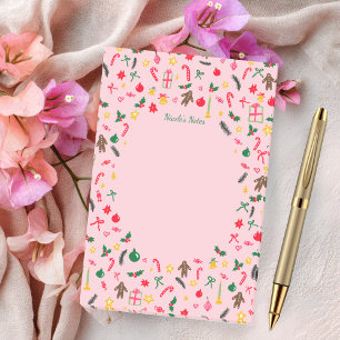 Christmas Doodles Whimsical Holiday CUSTOM Notepad