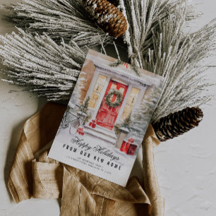 christmas door holiday announcement card