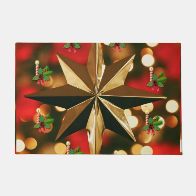 Christmas Door Mat, Candle Doormat (Front)