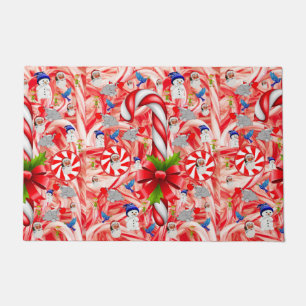 Christmas Door Mat, Candy Cane Doormat